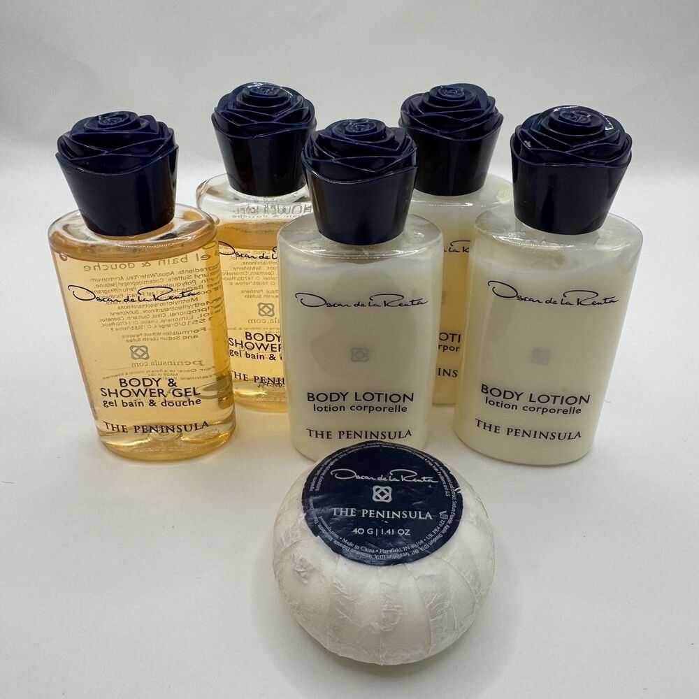 Oscar De La Renta Soap, Body Wash, Lotion Lot of 6 Peninsula Hotel